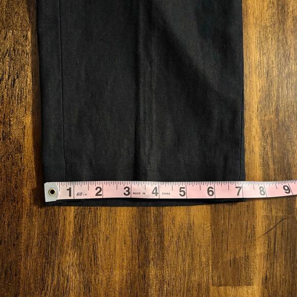 J Crew Women’s 4 28 x 27 Pants Sailor Linen Cotton Blend Tapered Leg Ankle Black - Picture 13 of 16